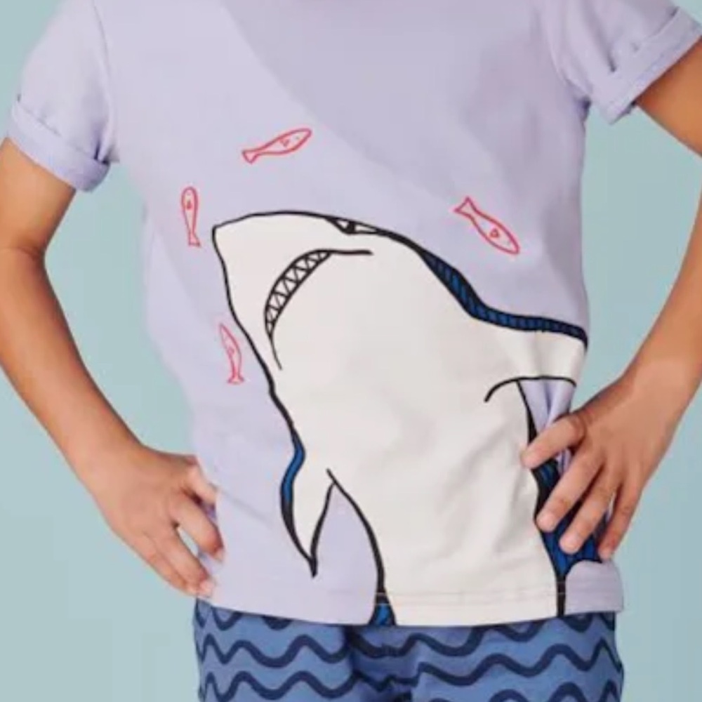 Tea Collection Lavender Shark Graphic Tee